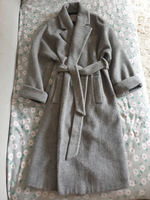 Płaszcz szlafrokowy z wełną Zara S,XS,M.