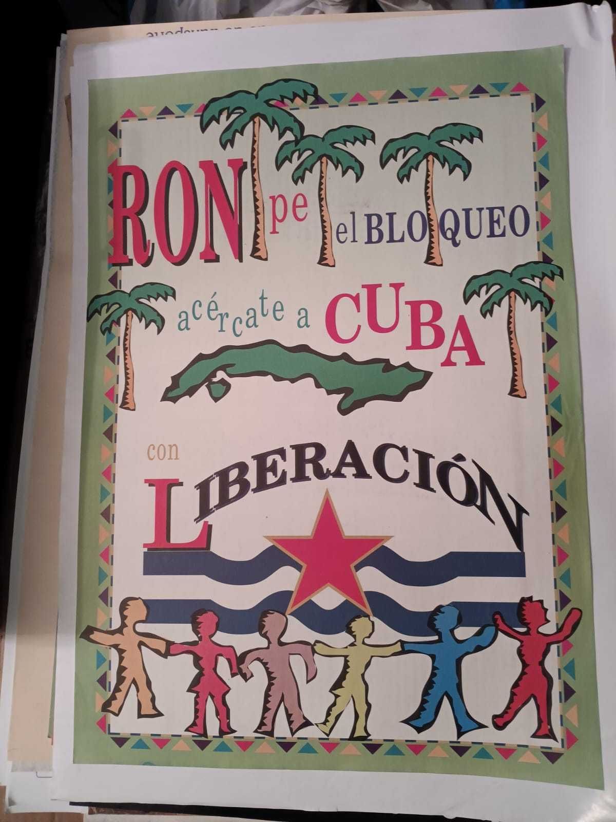 Cartazes relacionados com Cuba e Palestina