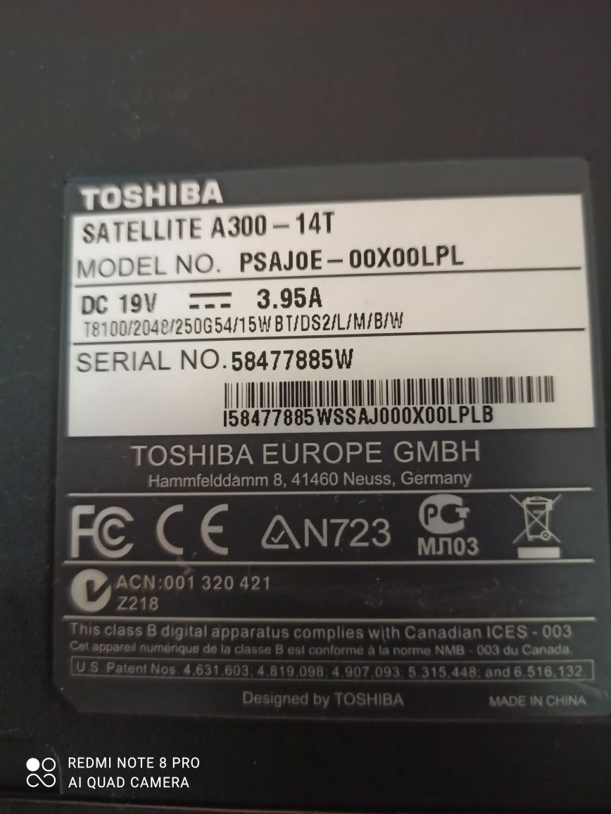 Toshiba satellite a300 14t