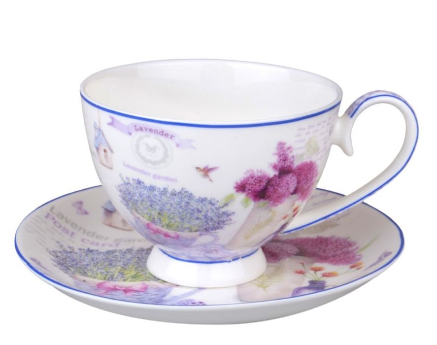 Чашка керамічна із блюдцем Lefard "Лаванда"