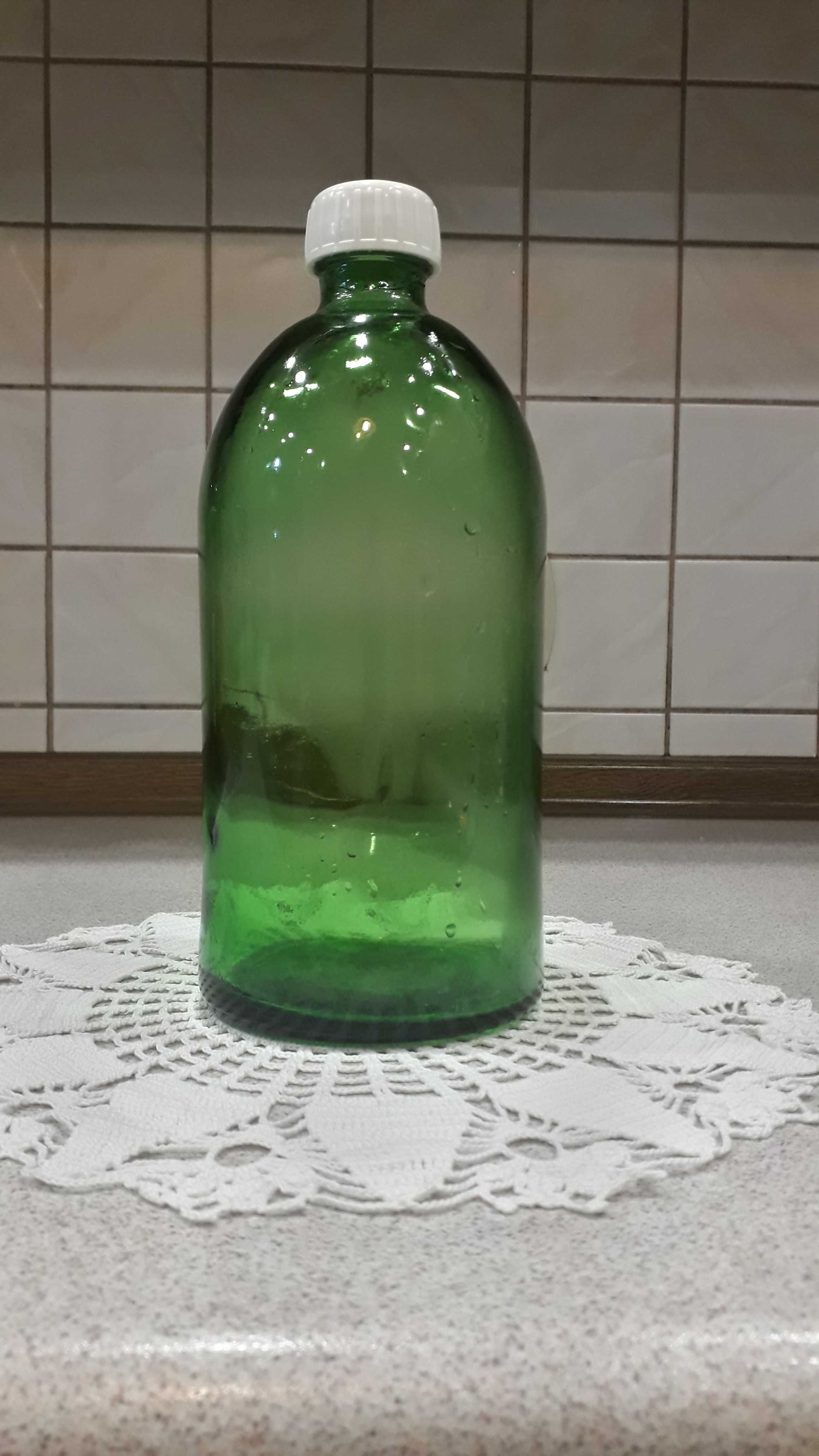 Stara apteczna butelka z zielonego szkła 1000 ml