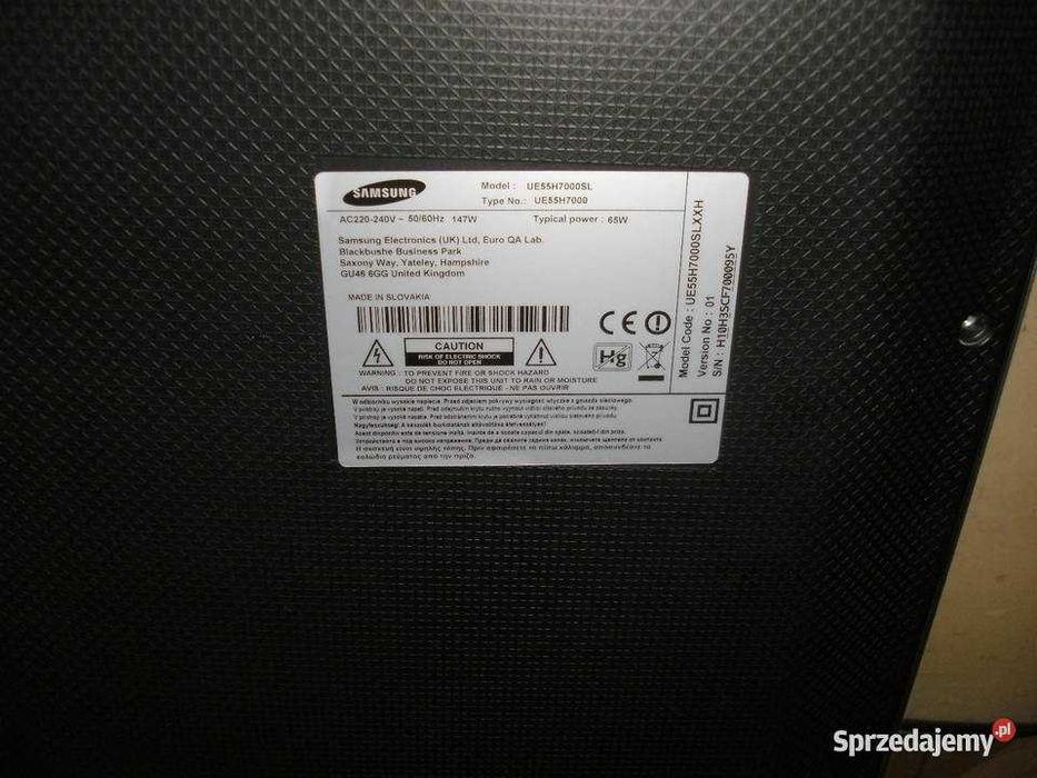 SONY-Samsung-Sharp -UE55H7000-KD 55XF9005 itp-CAŁE mat.WYSY