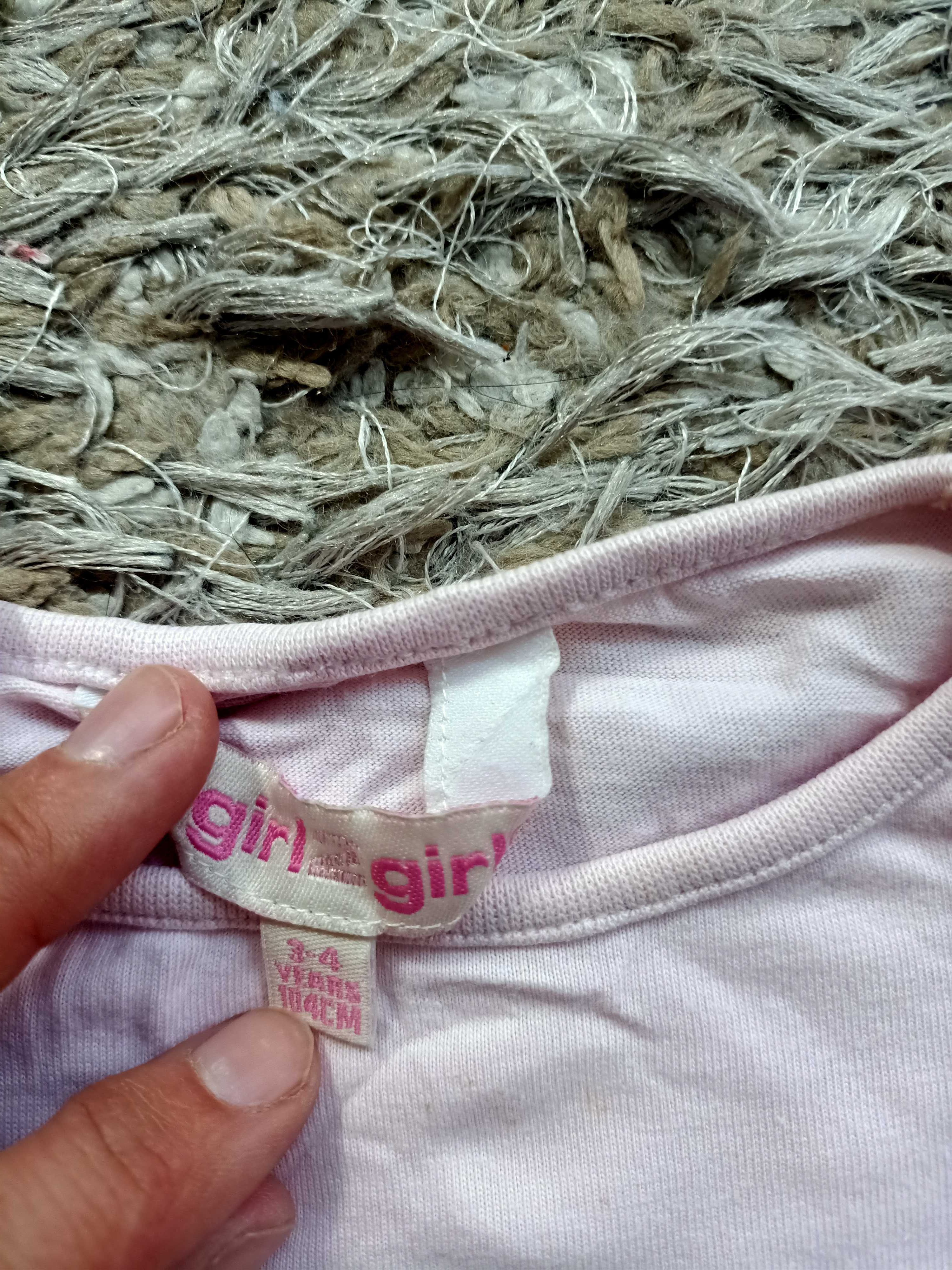 Bluzka różowa bawełniana 104 cm