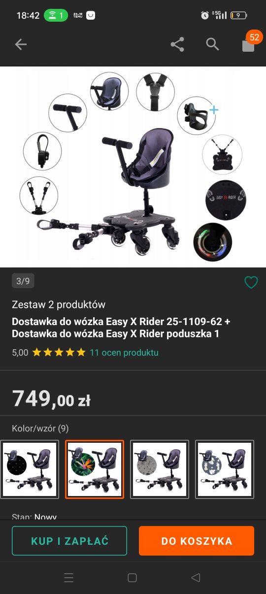 Dostawka do wózka