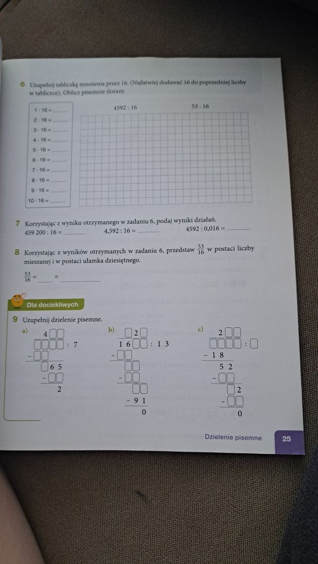 Zeszyt ćwiczeń dla klasy szóstej Matematyka z kluczem