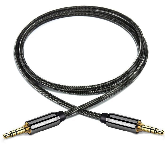 Kabel AUX Wozinsky 3m Czarny Mini Jack 2x Uniwersalny
