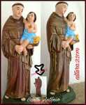 SANTO ANTONIO pintada a MÃO    -   32 cm altura.