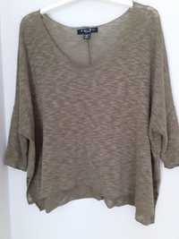 Tshirt sweterek boho oversize L  40 XL 42 oliwka