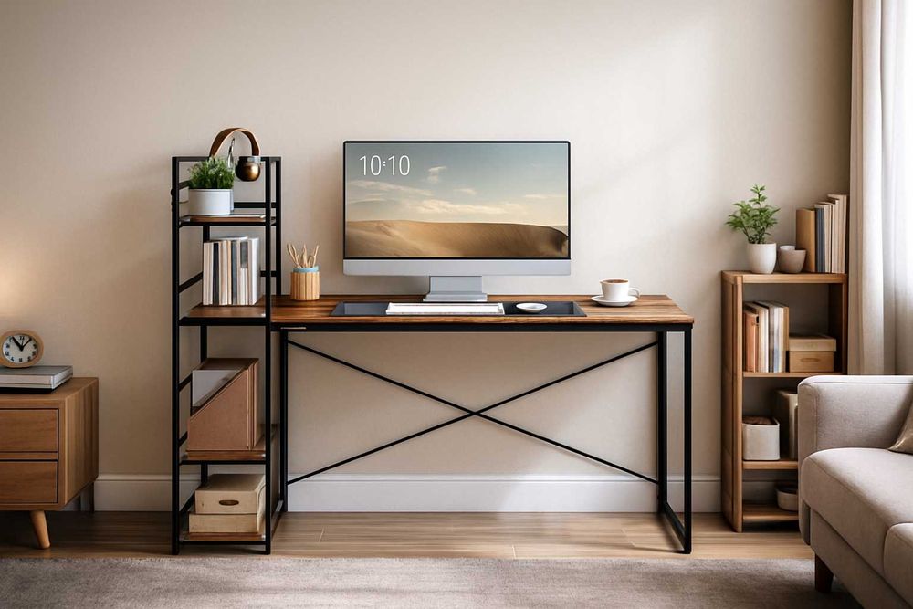 Nowe Biurko z Regałem Półka Do Pokoju Biura Rustykalny +Inne Kolory