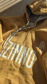 Bluza hoodie musztardowa "ZIMNO" L