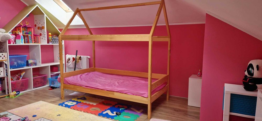 Łózko domek sosna 180x90 plus barierka