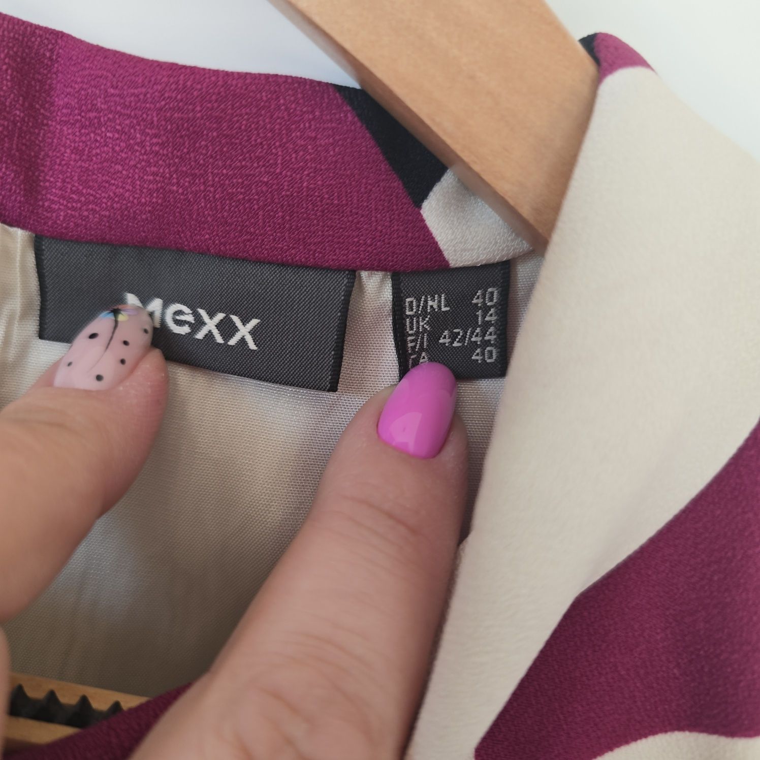 Sukienka Mexx xl 42 l 40 wzór biuro Zara krótki rękaw Acetate