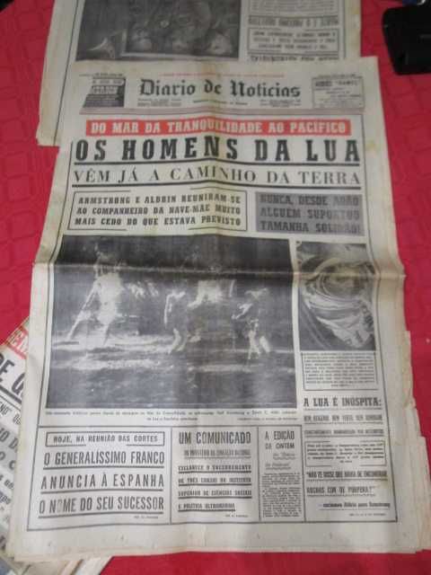 jornais antigos homem na Lua anos 60 historicos