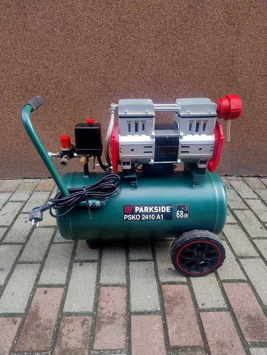 Kompresor 24 l 10 barów bardzo cihy 2 tłokowy PARKSIDE PASKO 2410 A1