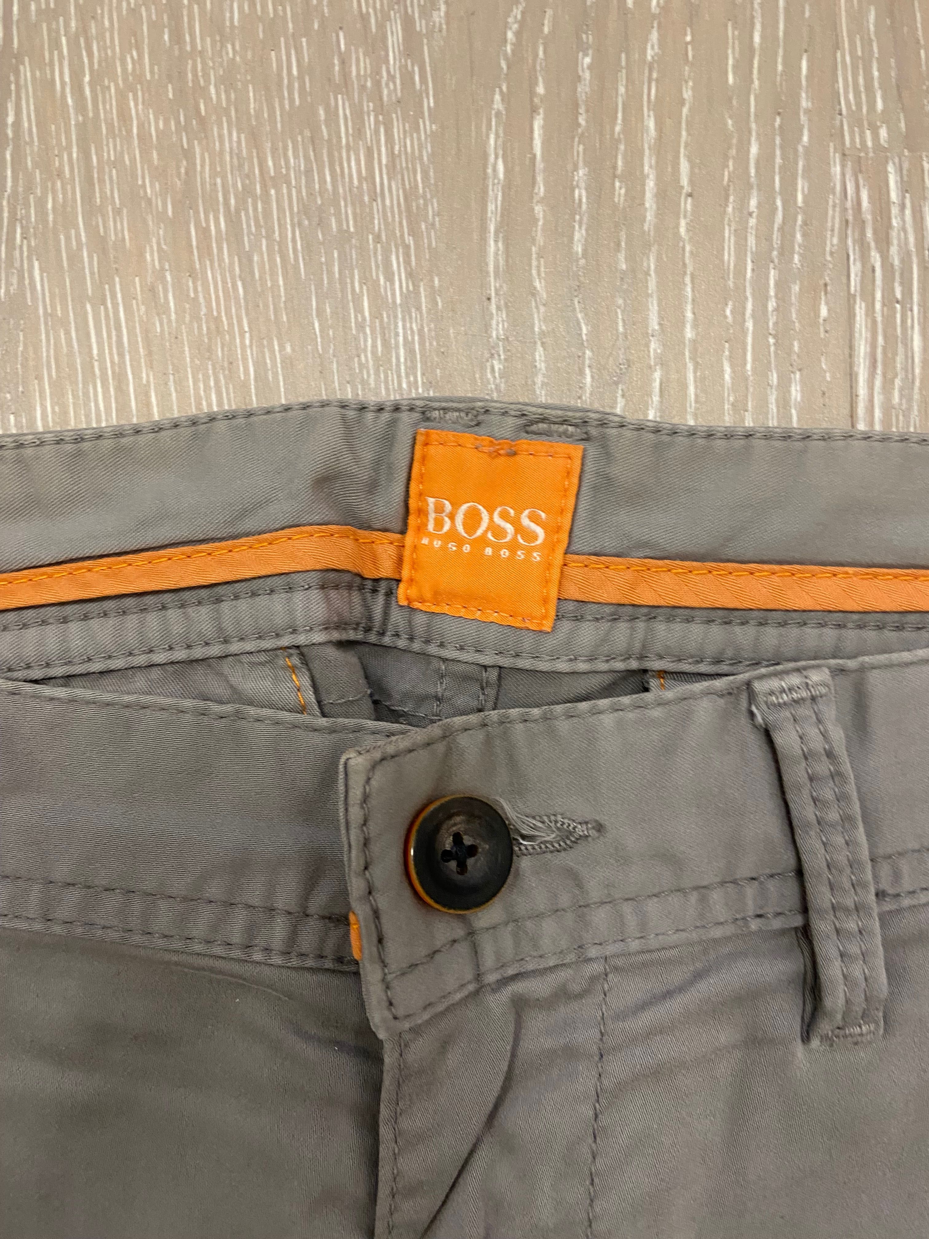 Boss orange męskie chinosy slim szare spodnie bawełniane S M