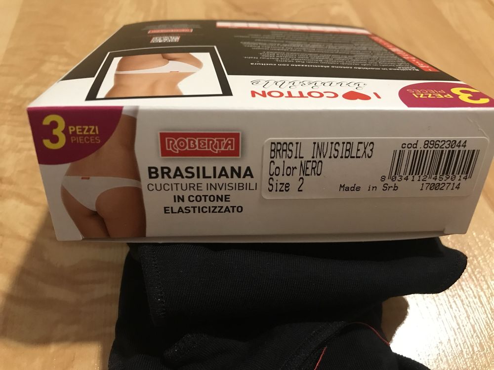 Roberta Nowe majtki włoskie  brazyliany figi 3 szt 95% bawełna
