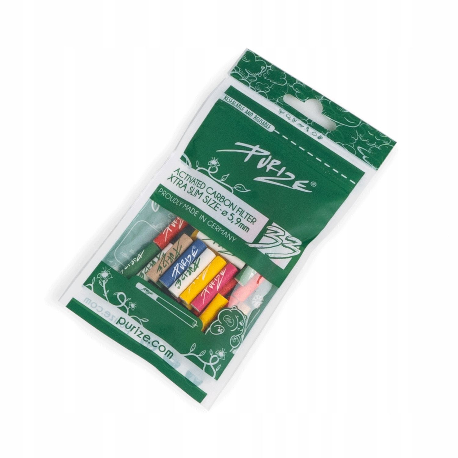 Filtry węglowe Purize XTRA Slim - miks kolorów śr. 6 mm - 33 szt