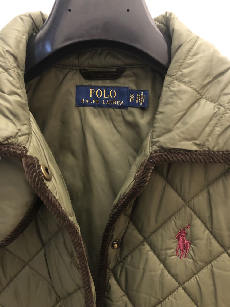 Ralph Lauren oliwkowa kurtka pikowana, przejściowa, XS