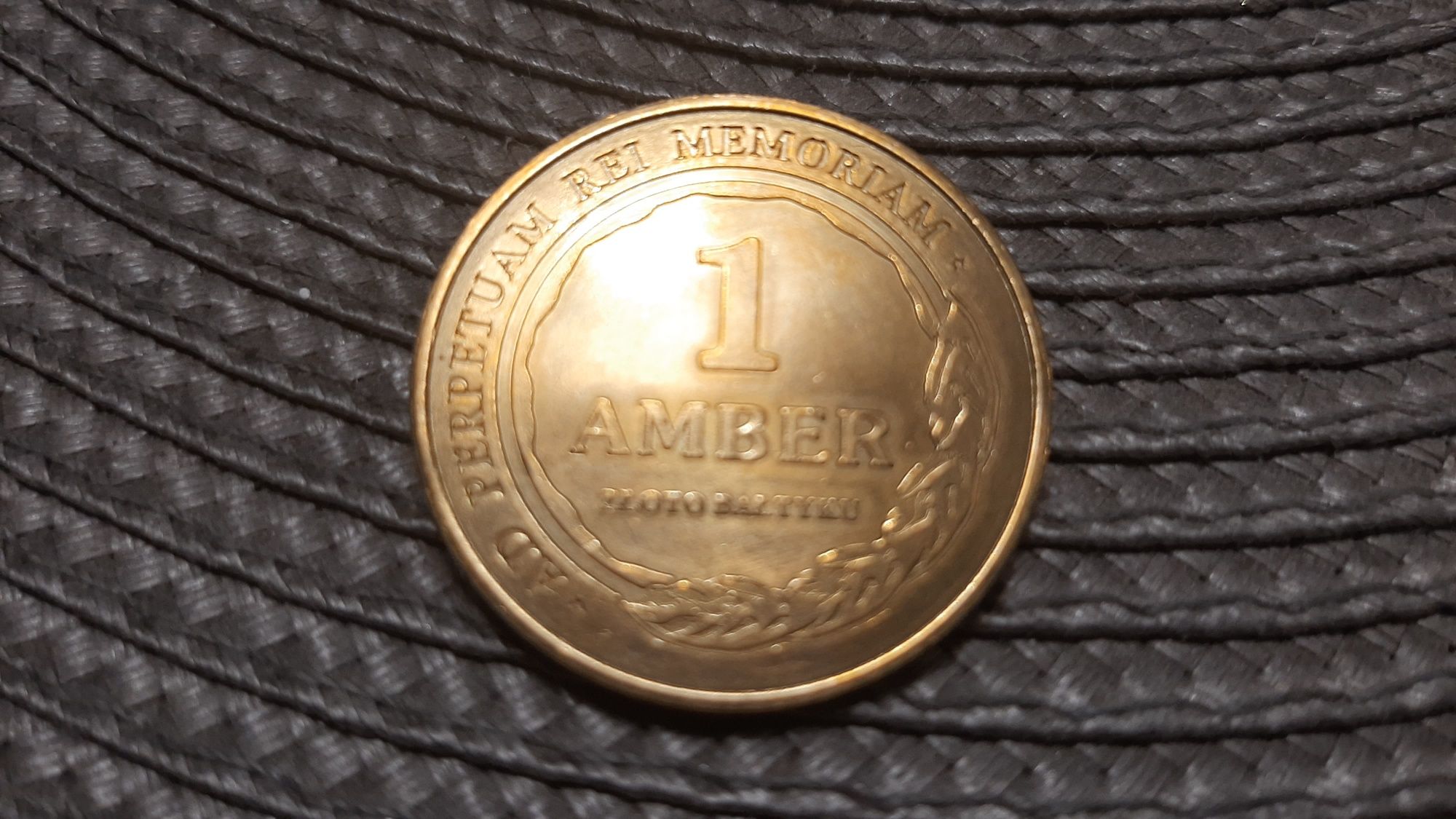 Piękna moneta Szlak Bursztynowy Nadwiślański  1 Amber