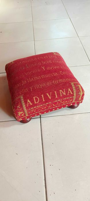 Banqueta Estofada Antiga Vintage