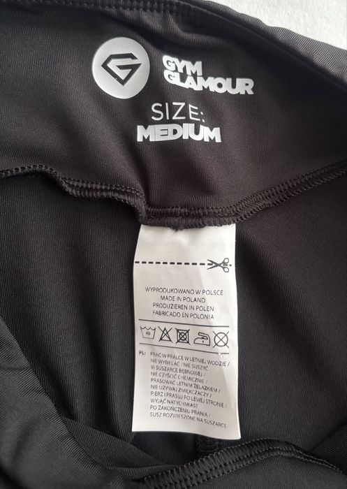 Legginsy sportowe Gym Glamour M czarno-białe – elastyczne i wygodne!