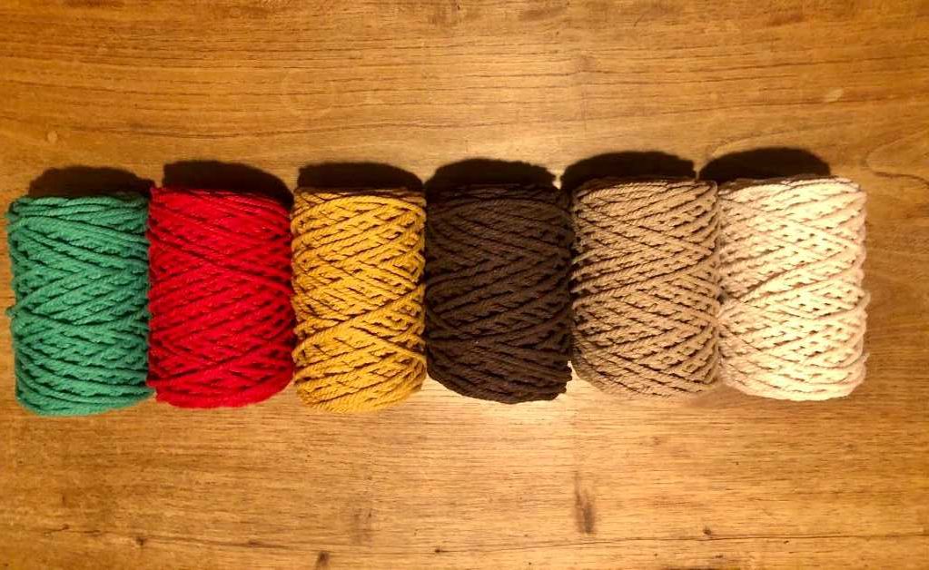 Fio macramê 5mm 100% Algodão em verde. Existe outras cores