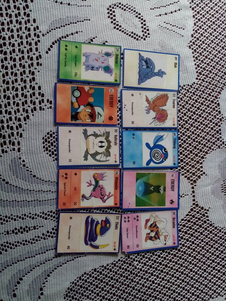 Karty Pokemon Tazo z gum do żucia i nie tylko