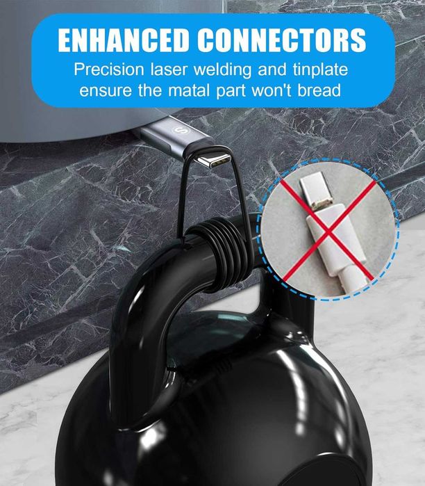 Zestaw dwóch kabli SWEGUARD USB-C QC3.0 18W 480MB/S oplot 3M szary