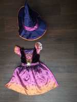 Карнавальный костюм платье шляпа ведьма 2-3 года 98 р утренник хелоуин