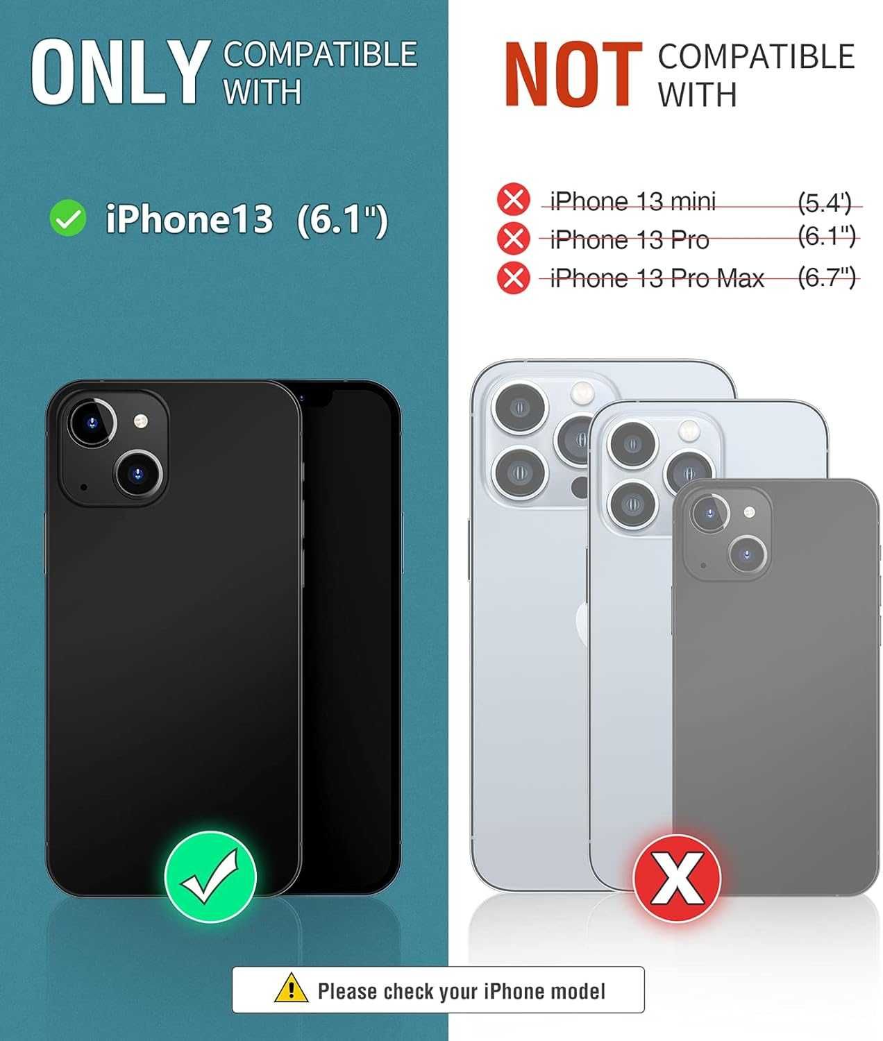OCASE skórzane etui iPhone 13 iPhone 14 z klapką RFID niebieski