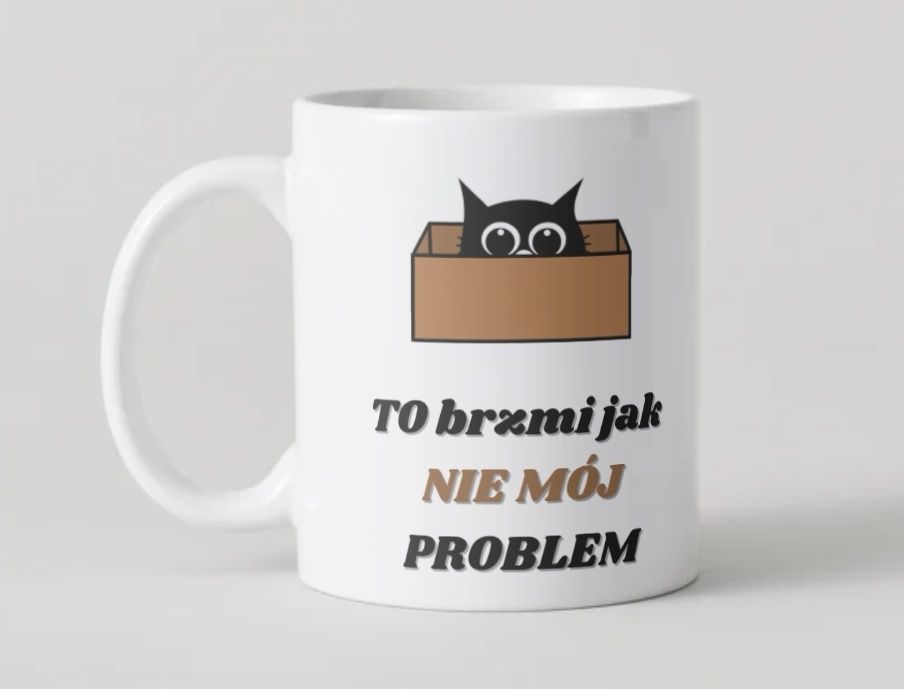 Kubek z nadrukiem z motywem kota handmade