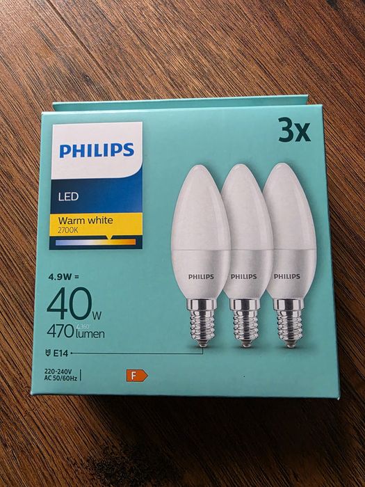Żarówki Philips E14 4.9W=40W 470 lumen