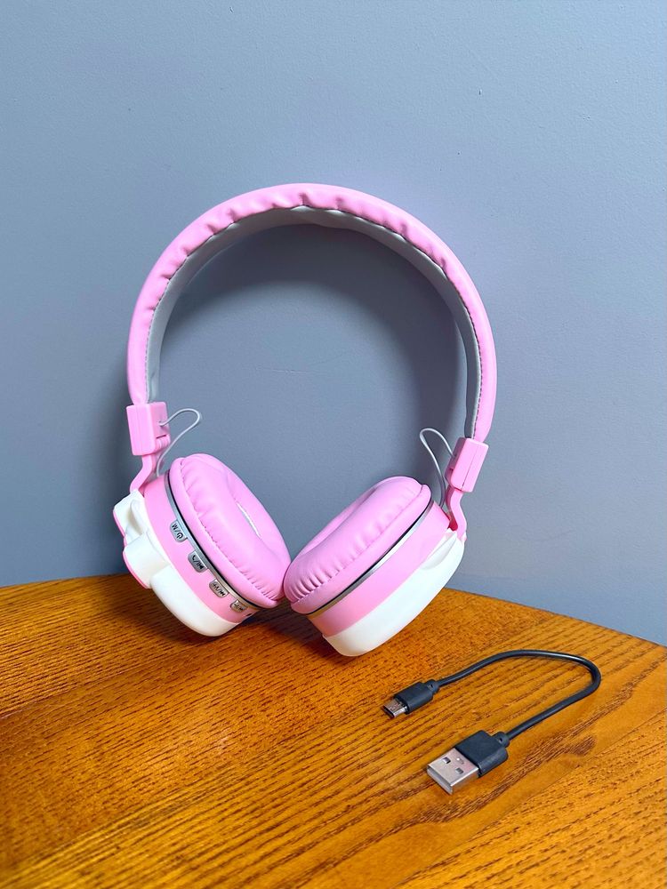 Детские (беспроводные, проводные) наушники 2в1 (Bluetooth) Hello Kitty
