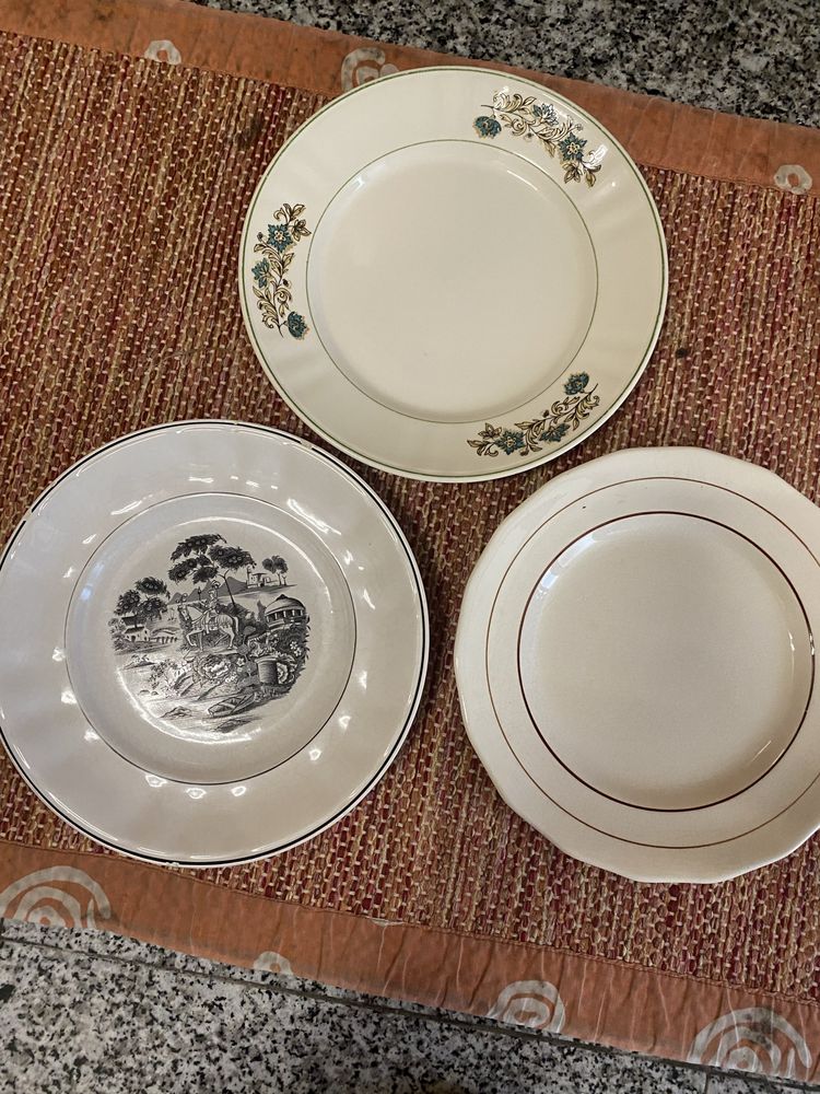 3 pratos loiça de sacavém