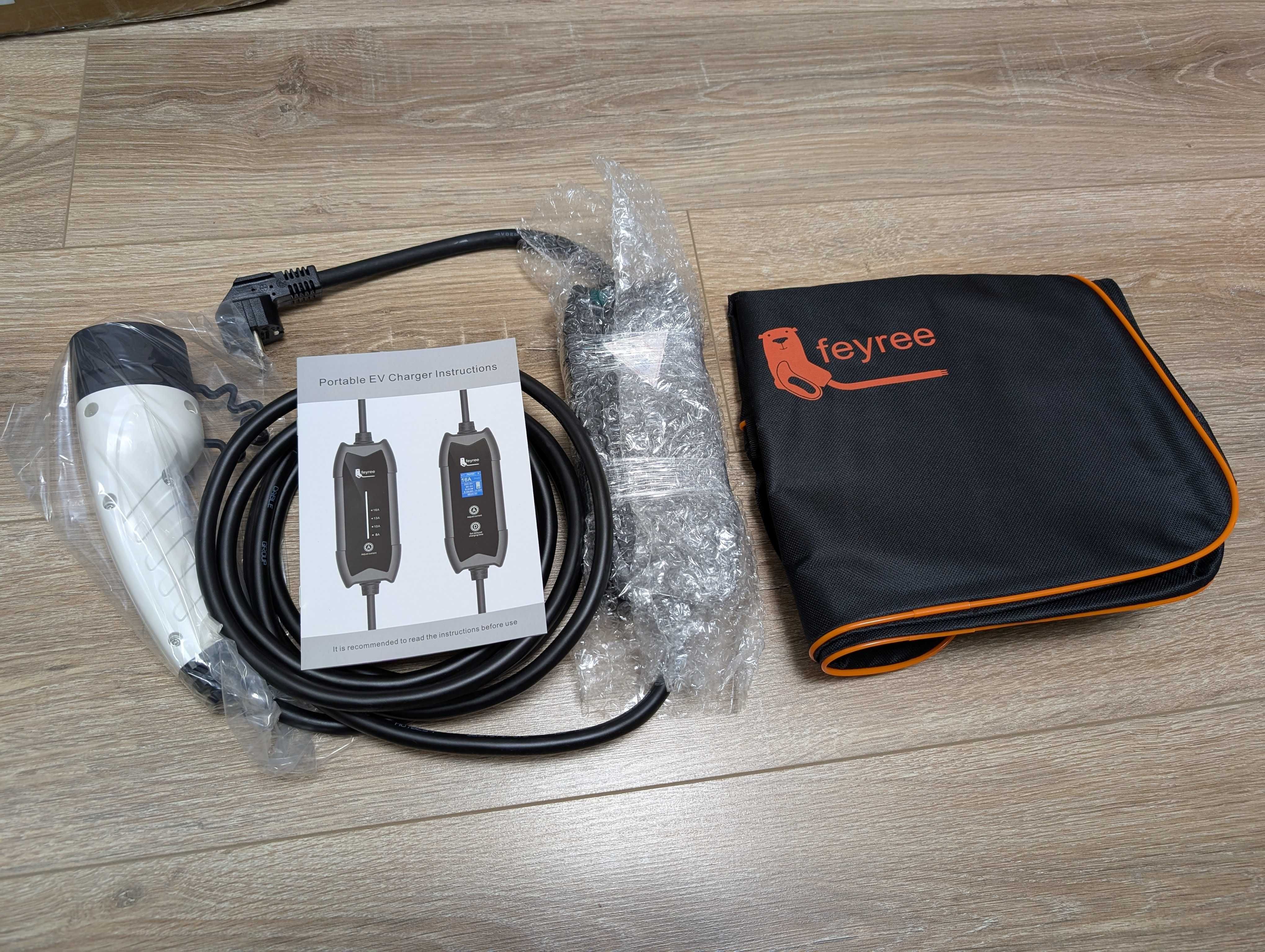 Зарядка Feyree Type 2 16A 3.5KW | 3.5 м | відкладений старт + сумка