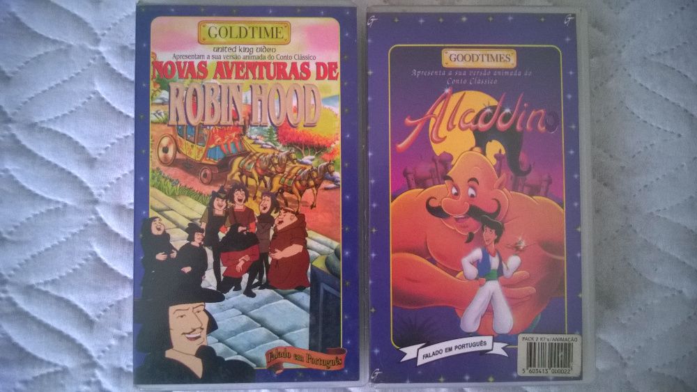VHS Aladdin e Robin Hood dobrados em português de Portugal
