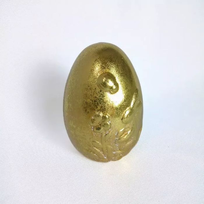 Wielkanocne ceramiczne jajko dekoracyjne złoto - złoty
