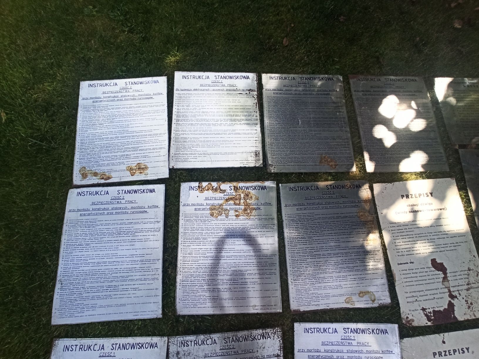 Stare tablice metalowe PRL komplet