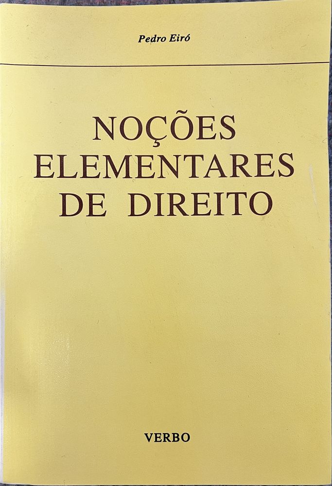 Noções Elementares de Direito - de Pedro Eiró