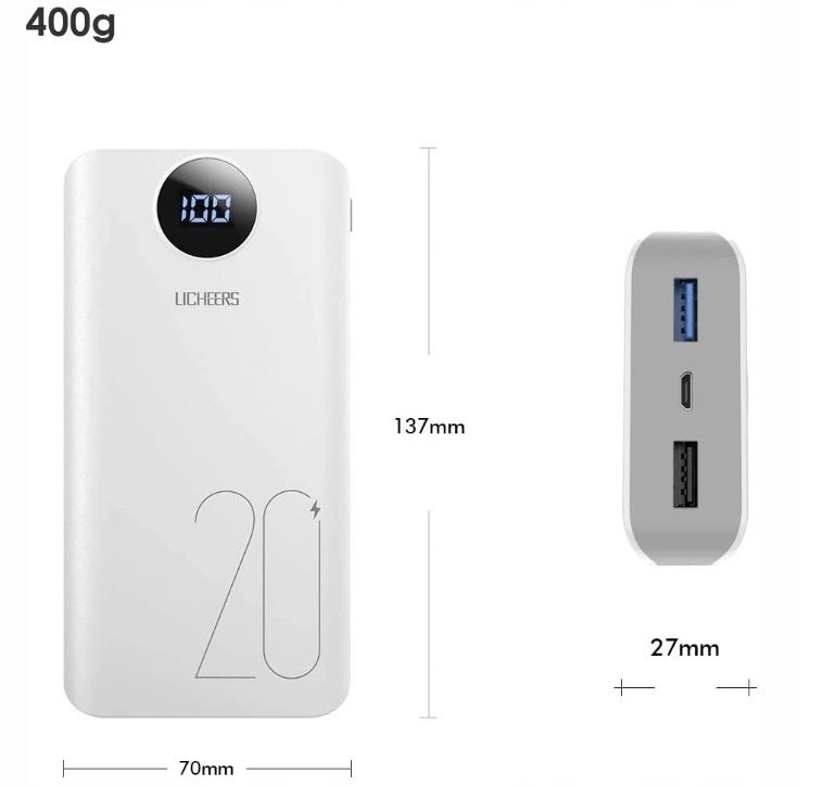 Smart Powerbank Licheers 20000 mAh 16 W Quick Charge