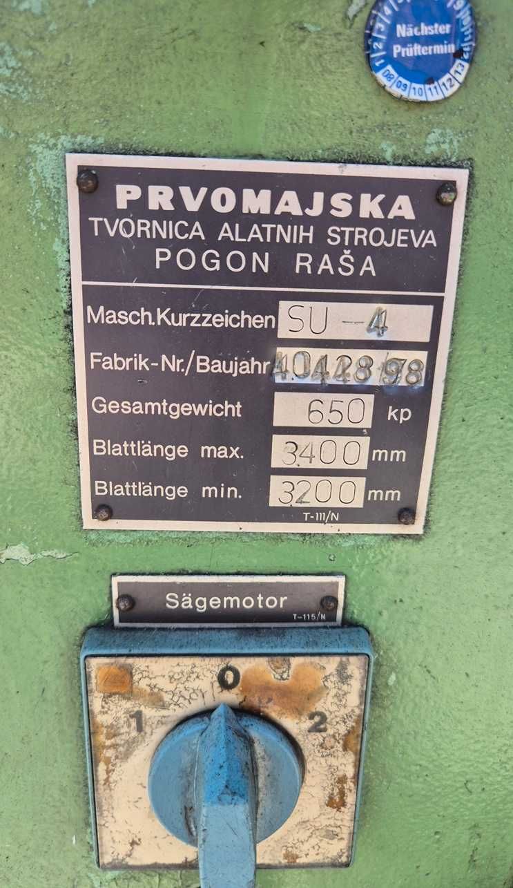 Przecinarka piła taśmowa pionowa PRVOMAJSKA SU 4 w bardzo dobrym stani