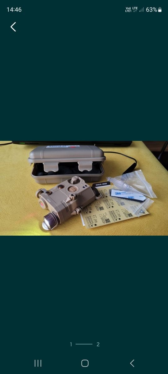 an peq 15 laser latarka  strobo ir asg kolimator surefire