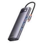 Hub Baseus Metal Gleam Series 8w1 Usb-c - Hdmi / 3x Usb 3.2 Gen 1 / Pd