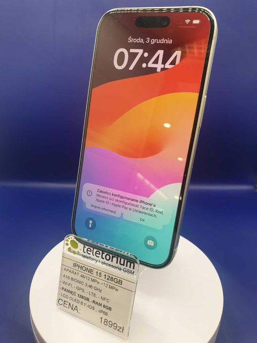 Iphone 15 128GB /Bat 88%/Gwarancja/Teletorium Leroy Merlin Szczawno
