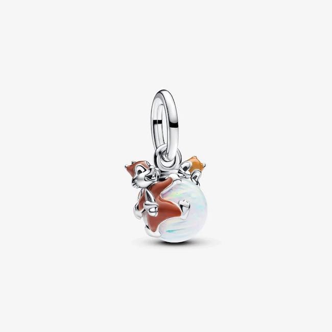 Pendente Bola de Natal Chip & Dale Disney Pandora Prata Lei 925 Novo!