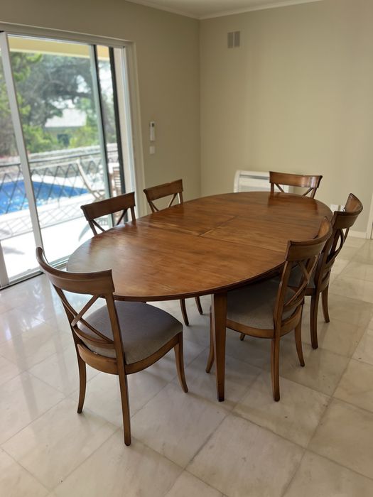 Mesa de jantar com 6 cadeiras Roche Bobois - 120cm x 220cm