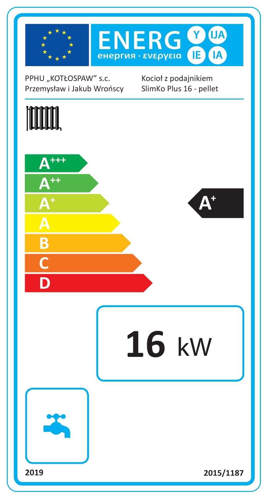 Kocioł pellet KIPI Slimko PLUS 16kW Kotłospaw