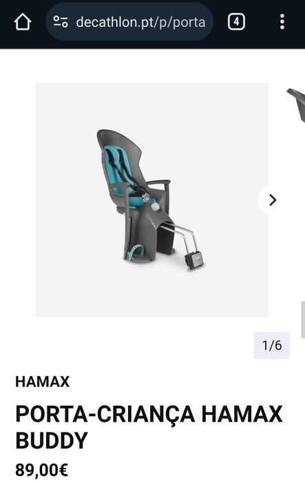 Cadeira bicicleta Porta-Criança HAMAX BUDDY