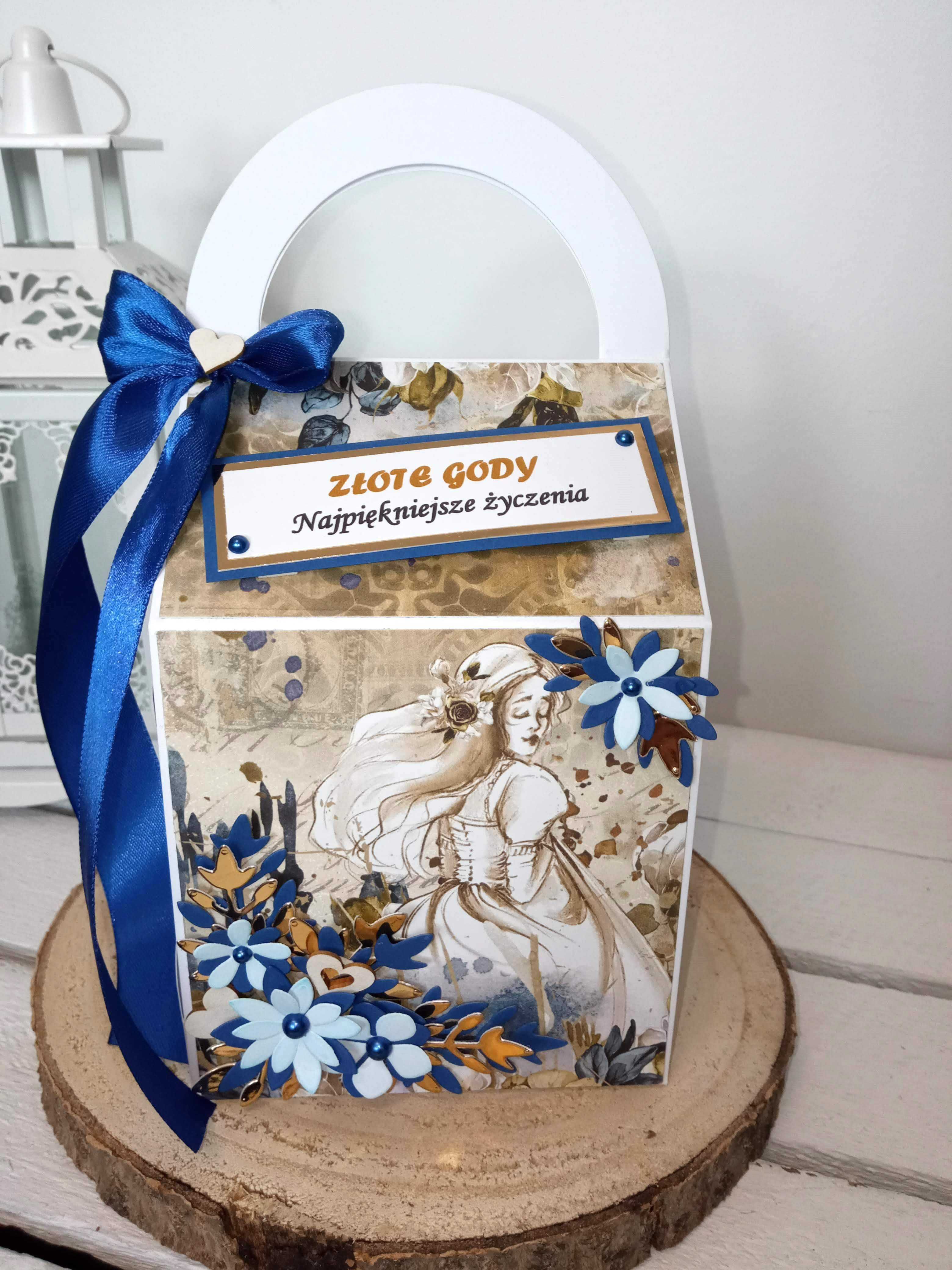 Exploding box ZŁOTE GODY kartka na rocznicę 50-lecie ślubu