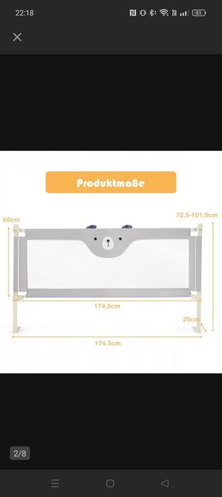 Barierka zabezpieczająca dla dzieci na łóżko